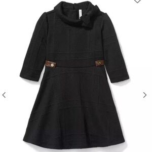 Janie and Jack Black Dress with Brown Accents